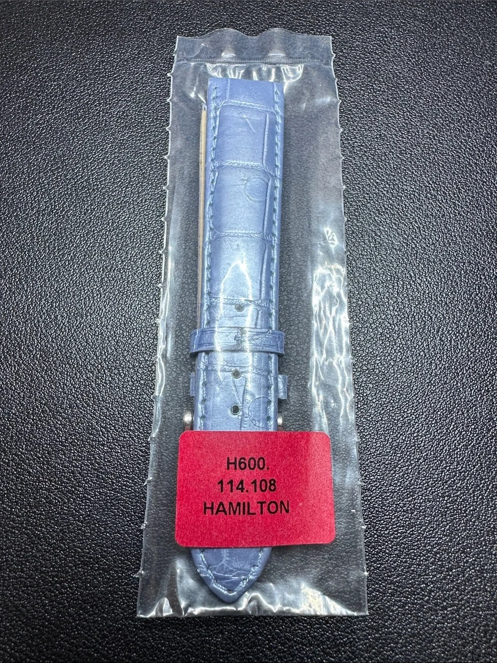 Hamilton 18mm Genuine Crocodile Light Blue Leather Watch Strap H600.114.108